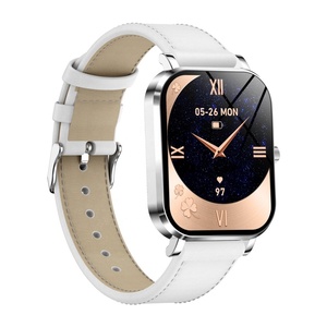 MK90 Ultra-Thin Smartwatch for Women 8.8mm Metal Case Leather Strap BT Call Music Control Custom Watch Faces for IOS Android - Product Image 2