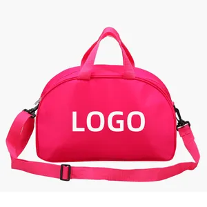 Tas Tote Duffle perjalanan Gym olahraga dansa polos sublimasi cetak Logo kustom