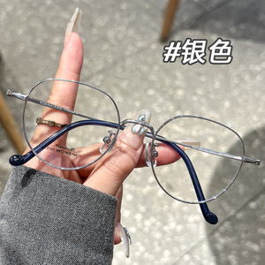 Monture de lunettes Yuanxiang ronde 2107 en titane pur, monture intégrale légère pour femmes aux petits visages - Product Image 5