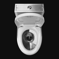 Kuge Factory Vente en gros Ensemble WC 600 mm en acier inoxydable avec siphon en P, cuvette de toilette en acier inoxydable 304 avec réservoir d'eau en stock