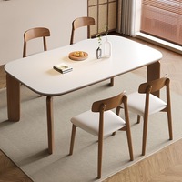 Ensemble de table et chaises rectangulaires en marbre et bois massif, style nordique moderne, pour salle à manger, 4 à 6 places, meubles de cuisine d'intérieur, designs variés