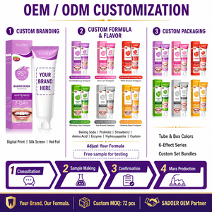 Pasta Dental con <span class=keywords><strong>Bicarbonato</strong></span> de Sodio, Aminoácidos y Probióticos, Tamaño Regular, Limpia los Dientes, Refresca el Aliento, Venta Directa de Fábrica al por Mayor - Product Image 4