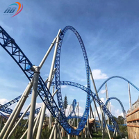 Manèges de parc d'attractions au design unique, fabriqués en Chine, équipements de parc à thème, jeux palpitants, montagnes russes à 4 boucles à vendre