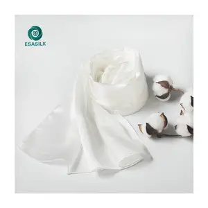 OEM创意设计小细领围巾白色女性真丝发巾
