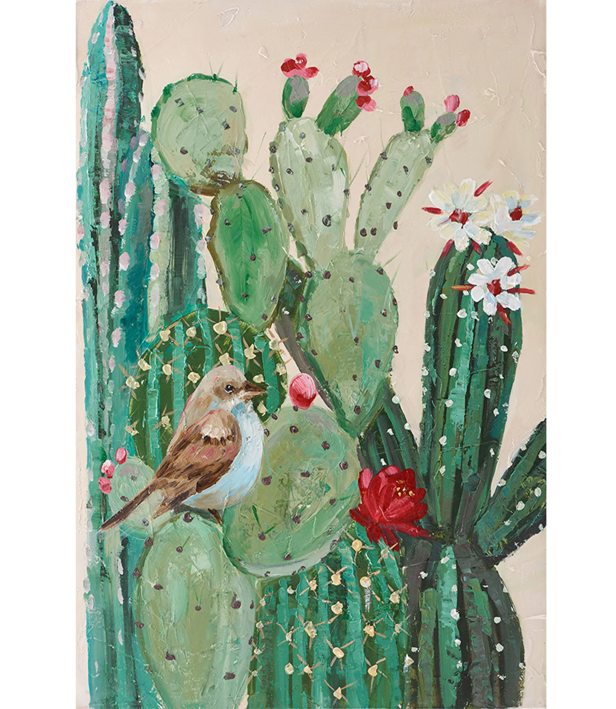 Wholesale Home Decor Famous Modern Artwork Beautiful Cactus Landscape Paintings Handmade Fashionable Wall