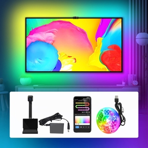 ไฟ LED แถบหลังทีวีอัจฉริยะ IP20 3.8 ม. 12V RGBIC 55-65 นิ้ว รองรับ Tuya Sync Music App Google Alexa Wifi พร้อมกล้องในตัว - Product Image 2