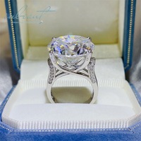 Silber Original 20 Karat runder Diamant test im Brillant schliff Past D Farbe Moissan ite Ehering für Frauen Edelsteins chmuck