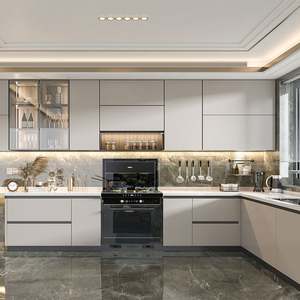 Kitchen Upper <b>Cabinets</b> Hanse L-shape Lacquer Sample 3d / 4d Design Small Ready Made Kitchen <b>Cabinet</b> - Product Image 3