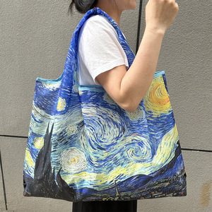 Nueva Bolsa de Compras Plegable Ecológica de Poliéster con Estampado por Transferencia Térmica, Portátil, de Gran Capacidad, para Boutique - Product Image 1