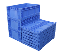 Caisse en plastique empilable, pliable et pliable de l'UE avec couvercle en option