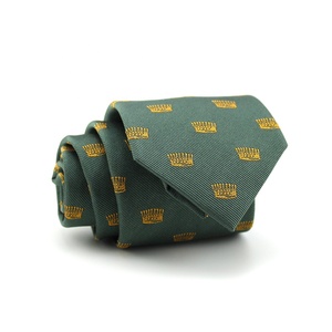 Qualité Chine Fournisseur En Gros Hommes Personnalisé <span class=keywords><strong>Cravate</strong></span> De Luxe Vert Couronne D'or 100% Soie Jacquard Tissé Hommes Chic Cou Cravates Nouveau - Product Image 2
