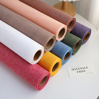 Tissu en lin coréen Bouquet de fleurs papier d'emballage fil de lin maille rouleau fleuriste matériel fournitures cadeau Floral pour l'emballage
