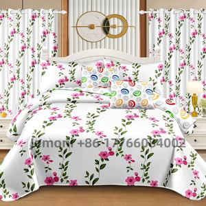 Ensemble de draps de <span class=keywords><strong>lit</strong></span> 3 pièces personnalisé <span class=keywords><strong>en</strong></span> usine <span class=keywords><strong>drap</strong></span> <span class=keywords><strong>plat</strong></span> King Size avec taies d'oreiller ensemble de literie imprimé floral à prix bon marché - Product Image 3