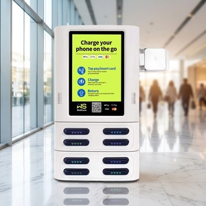 Borne de recharge commerciale portable à écran tactile pour paiement par carte, distributeur de batteries externes à 8 emplacements, station de location de batteries partagées - Product Image 1