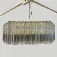 Lustre en verre soufflé à la main de style italien du milieu du siècle, tube en verre de Murano, luminaire de plafond moderne de luxe en cristal pour villa, duplex, hall d'hôtel