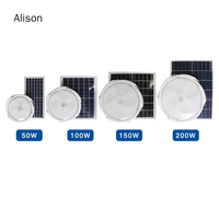 Lumière de plafond alimentée par panneau solaire 100W 200W 400W LED pour intérieur, extérieur, chambre, cour, garage, atelier commercial Alison