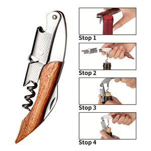 Nuovi Arrivi: Apribottiglie Portatile con Manico <span class=keywords><strong>in</strong></span> <span class=keywords><strong>Legno</strong></span> e Logo, Chiave Multifunzione <span class=keywords><strong>in</strong></span> Acciaio Inox per Vino, Ideale come Regalo di Nozze - Product Image 6