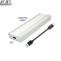 Casing Enclosure USB 3.0 Tipe-C 10Gbps ke NGFF M.2 SSD JMS583 dengan Kabel Data untuk SSD NVME M.2 2280