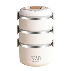 Caixa térmica de 3 camadas para armazenamento de alimentos, estilo japonês, para homens e mulheres, recipiente para comida quente