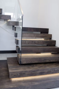 Australia camera da letto soggiorno <span class=keywords><strong>scale</strong></span> corridoio parete luce scala diritta ringhiera in vetro in legno acciaio disegno 3D - Product Image 4