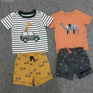 Wholesale Apparel stock from Bangladesh Branded Overruns surplus Cotton Baby Clothes Set T-shirts and shorts Baby Clothing Set