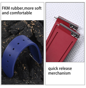 Bracelets de montre en caoutchouc respirant de luxe 15,5 mm 17,5 mm pour Sandos <span class=keywords><strong>Dumont</strong></span>, bracelet de sport étanche avec attache rapide - Product Image 4