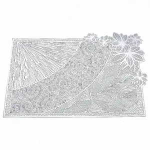 Manufacturers wholesale new Chinese heat insulation hot stamping decoration hotel leisure printed PVC fashion placemat