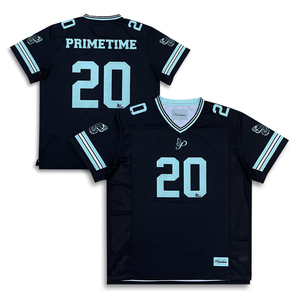 Maillot de football américain personnalisé avec maille, patchwork, sublimation, noir - Product Image 1