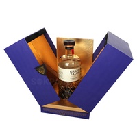 Caja de Regalo de Whisky de Lujo Personalizada con Doble Puerta, Panel Trasero Dorado con Grabado Ecológico, Caja Rígida de Cartón para Licores y Bebidas Premium