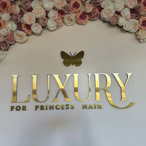 カスタムロゴ文字広告アクリルレーザーカットメタルオフィスレセプションサインビルディングサインビューティーサロンロゴウォールサイン - Product Image 5