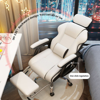 2024 Chaise de jeu en cuir Pu à dossier haut inclinable Chaise d'ordinateur inclinable à dossier haut