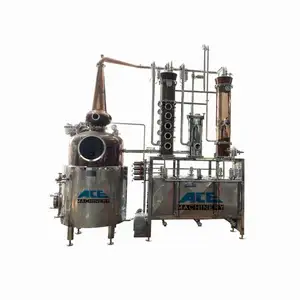 Automático 300 L Coluna De Cobre Álcool Fazendo Equipamentos Destilaria De Uísque De Centeio Máquina De Destilação De Aquecimento De Vapor