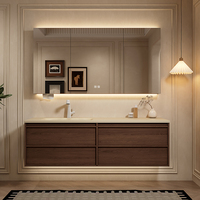Meuble de salle de bain à bassin intégré de style antique personnalisable avec lavabo en céramique mate finition peinture coiffeuse vanité