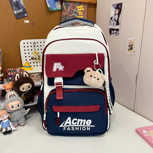 Woman Primary and secondary school students L capacity Dual-shoulder <b>backpack</b> Back support Durable High school student <b>Backpack</b> - Product Image 5