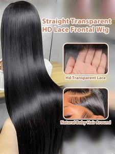 Peluca frontal de encaje suizo transparente 13x4 de cabello humano, peluca de cabello humano virgen vietnamita sin pegamento con encaje HD al por mayor - Product Image 2