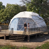 Dôme géodésique de luxe blanc de 30 m² pour le camping en plein air, maison préfabriquée en forme d'igloo, tente de glamping