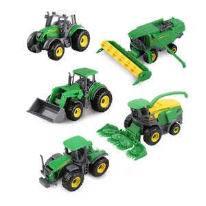 QS New Miniature Metal Toys 1:64 5PCS Farm Truck Car Set Inércia Grande Roda Livre Veículo Diecast Liga Crianças Modelo Die Cast