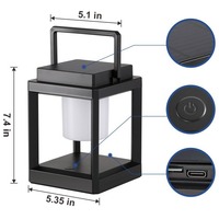 Lanterne de camping solaire à LED rechargeable par USB, portable, en ABS, IP44, à commande inductive pour utilisation en extérieur dans une tente