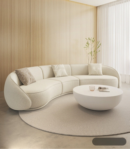 Vendita calda di lusso <span class=keywords><strong>contemporaneo</strong></span> curvo divano Set crema stile moderno soggiorno mobili per Villa applicazione perfetta - Product Image 4