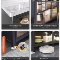Étagère de rangement de cuisine en métal, directement de l'usine, personnalisable OEM, mobile, à trois niveaux, réglable, durable, pour vaisselle et bols