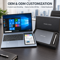 NoteBook layar ganda murah kualitas tinggi 15.6 inci + 7 inci N5095 2.5GHz komputer Laptop Win10 6G + 256G komputer untuk dijual murah