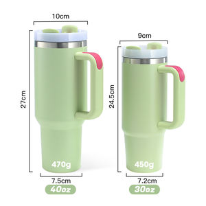 Logo personnalisé en acier inoxydable 30oz 40 oz tasse extérieure gobelet à <span class=keywords><strong>café</strong></span> de voyage isolé gobelet 30oz 40 oz avec poignée avec paille - Product Image 2