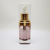 Flacon carré en acrylique de luxe de 15 ml pour sérum, lotion et tonique, emballage cosmétique personnalisé haut de gamme, conteneur transparent haut de gamme pour soins de la peau
