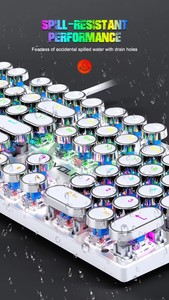 T75 Teclado mecánico para juegos con cable RGB de 104 teclas Eje cian con interfaz USB de panel de metal Nuevo jugador mecánico multimedia - Product Image 4
