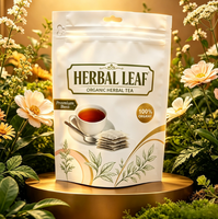 Sacs alimentaires personnalisables à fermeture éclair, durables, pour thé aux herbes, avec impression en héliogravure, sans BPA