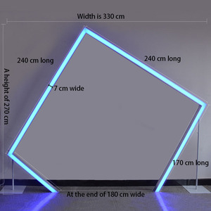 ซุ้มโค้ง LED ลายอุโมงค์แห่งกาลเวลา แบบเรืองแสงด้านเดียว ทำจากอะคริลิก พร้อมพื้นหลังลายเรขาคณิต ใช้เป็นป้ายบอกทาง ตกแต่งงานแต่งงาน - Product Image 2