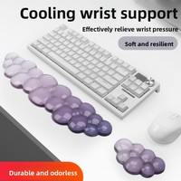 Support pour clavier et souris Cloud avec repose-poignets en silicone transparent dégradé, tapis de souris de bureau pour femmes, vente en gros