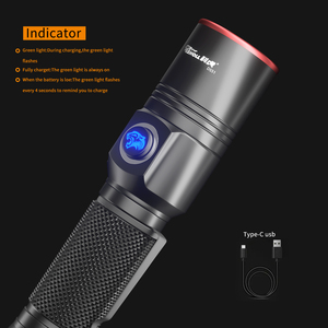 2025 mới tầm xa di động <span class=keywords><strong>zoom</strong></span> chiến thuật đèn pin dẫn đèn với 1000 Lumens USB sạc thông minh Torch ánh sáng - Product Image 5