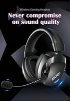 Ancreu BT 5.3 LED Gaming Casque de jeu sans fil avec microphone HD détachable pour PC
