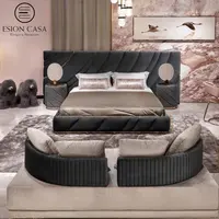 ESION CASA Luxus Samt King Size Bett rahmen großes Kopfteil modernes Komfort bett Designer Italienisch neueste getuftete Plattform bett
